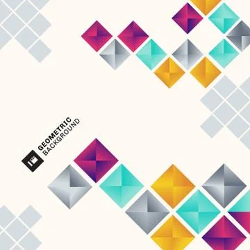 Abstract colorful geometric square pattern background minimal style. Stock Illustration