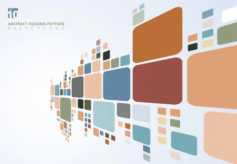 Abstract colorful geometric squares pattern perspective on white background. 스톡 일러스트