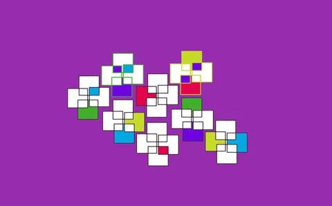 Abstract Colorful Geometric Squares Pattern on Purple Background 스톡 일러스트