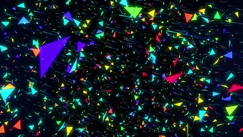 Abstract colorful geometric triangle flying spinning rotate background Stock Footage 70039352