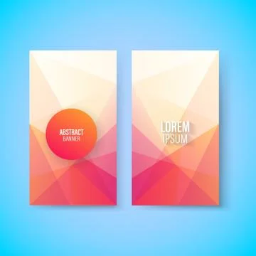 Abstract colorful geometric triangular vertical modern card template, vector Stock Illustration
