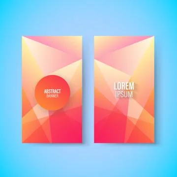 Abstract colorful geometric triangular vertical modern card template, vector Stock Illustration