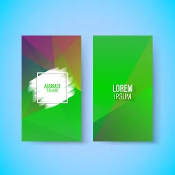 Abstract colorful geometric triangular vertical modern card template, paint s Stock Illustration