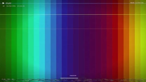 Abstract colorful glitch effect with vertical rainbow stripes and digital noise Stock Footage 345758324