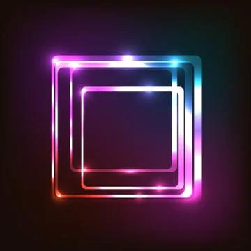 Abstract colorful glowing background with rounded rectangle イラスト素材