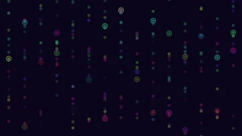 Abstract colorful glowing bubbles floating on dark background, seamless motion Stockbeeldmateriaal 333782773
