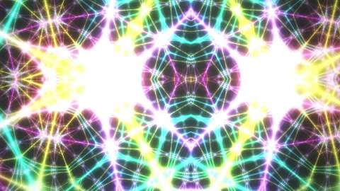 Abstract Colorful Glowing Geometric Network Pattern Background. Stock Footage 334422368