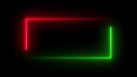 Abstract colorful glowing neon rectangle border frame animation Stock Footage 321194169