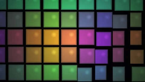 Abstract colorful glowing pixel grid tiles background animation. Stock Footage 346319498