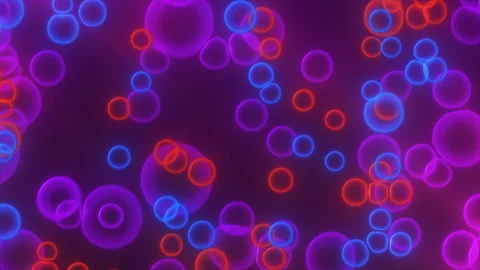 Abstract colorful glowing soap bubbles that rise upwards through the air. Stock Footage 256036713