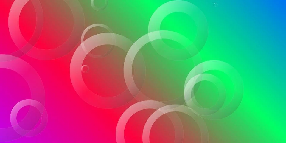 Abstract colorful gradient background with floating circles Stock Illustration
