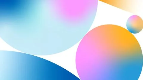Abstract colorful gradient background with large circles, soft curves, blue.. Stock Illustration
