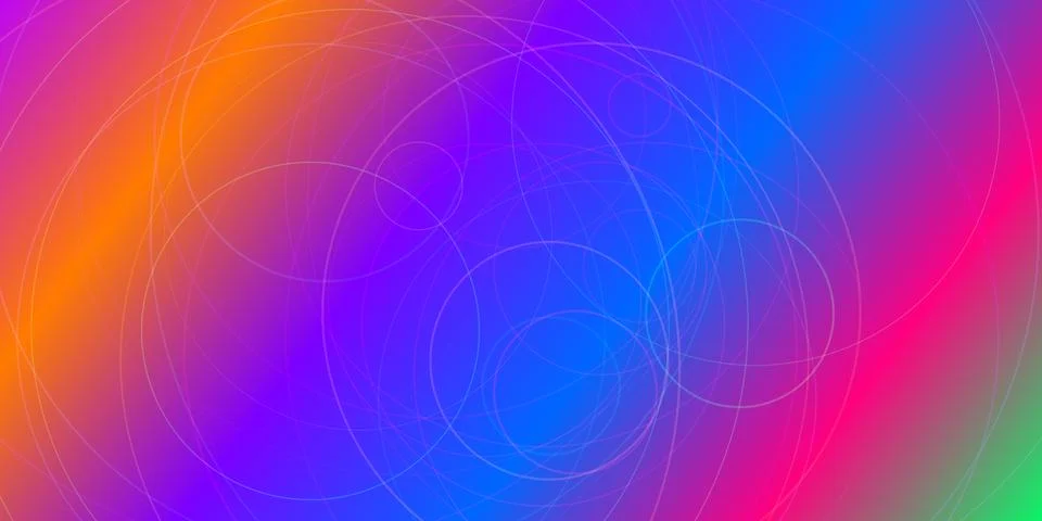 Abstract colorful gradient background with thin circles Stock Illustration