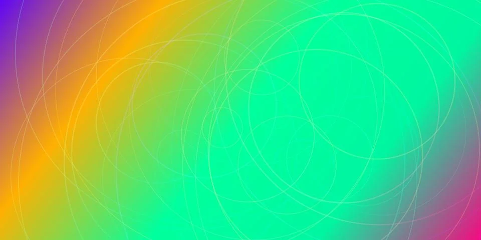 Abstract colorful gradient background with thin white circles Stock Illustration