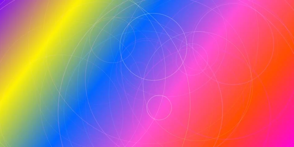 Abstract colorful gradient background with thin white circles Stock Illustration