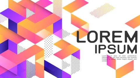 Abstract colorful gradient geometric template and modern overlapping on white. Stock Illustration