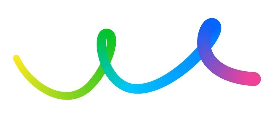 Abstract colorful gradient line dynamic curve spiral wave motion element mo.. Stock Illustration