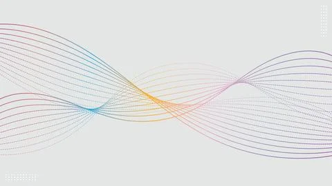 Abstract colorful gradient lines waves on white background. Vector illustra.. Stock Illustration