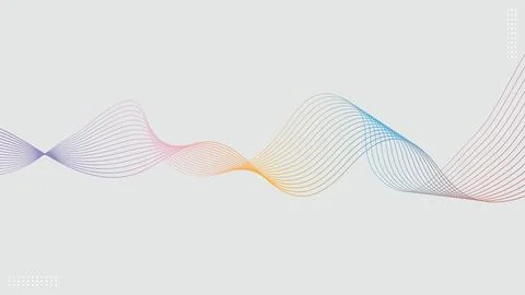 Abstract colorful gradient lines waves on gray background. Vector illustratio Stockillustratie