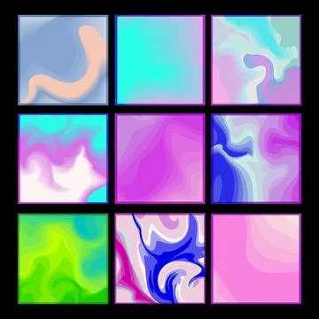 Abstract colorful gradient liquid flowing vibrant backgrounds Stock Illustration