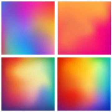 Abstract colorful gradient mesh background vector set. Modern tr Stock-Illustration