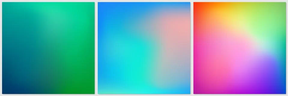 Abstract colorful gradient mesh background set. Modern trendy design. Set of Stock Illustration
