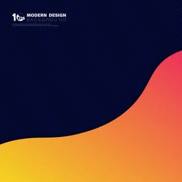 Abstract colorful gradient mesh design on dark line geometric pattern Stock Illustration