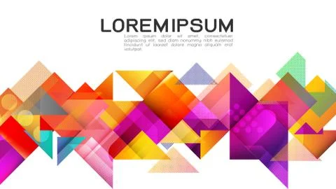 Abstract colorful gradient mixed geometric stripes template. Stock Illustration