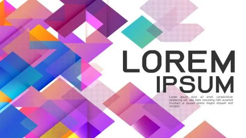 Abstract colorful gradient mixed geometric template and modern overlapping. Stock Illustration