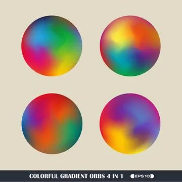 Abstract of colorful gradient orbs background. Stock Illustration