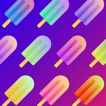 Abstract colorful gradient of popsicle ice cream background Stock Illustration