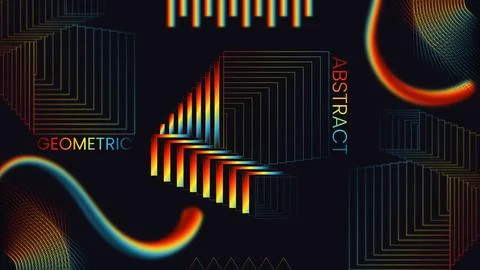 Abstract colorful gradient rectangle background design Illustrazione stock