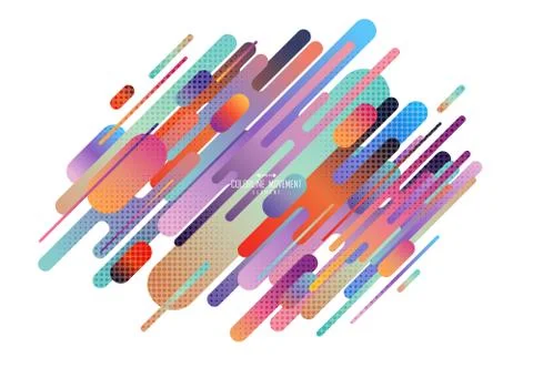 Abstract colorful gradient round line geometric element pattern design Illustrazione stock