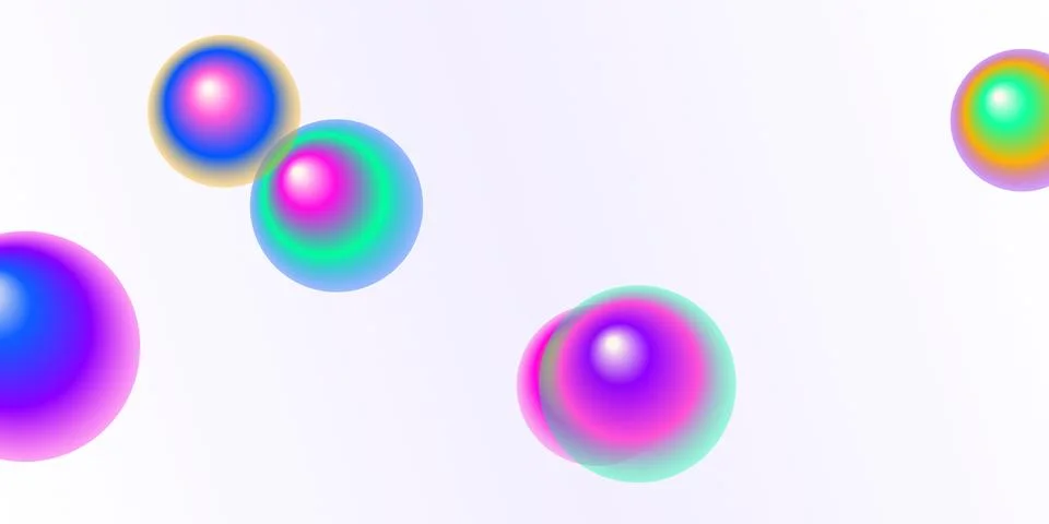Abstract colorful gradient spheres on light background Stock Illustration