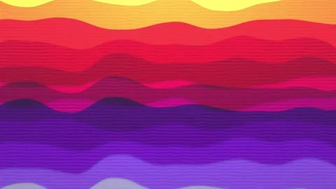 Abstract Colorful Gradient Waves Animation with Smooth Layered Flow Background Stock Footage 341501999