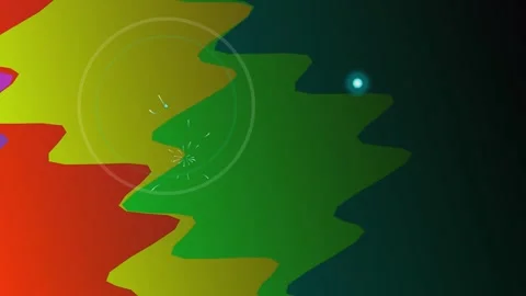 Abstract Colorful Gradient Waves with Glowing Orb and Particles Stock Footage 331346252