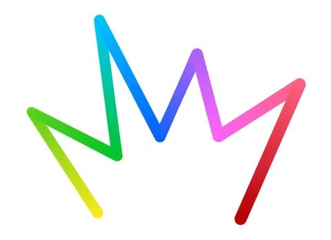 Abstract colorful gradient zig zag line element isolated white background. Stock Illustration