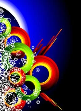 Abstract colorful grunge elements on dark background. Stock Illustration