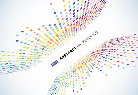 Abstract colorful halftone texture dots perspective pattern. vector Stock Illustration