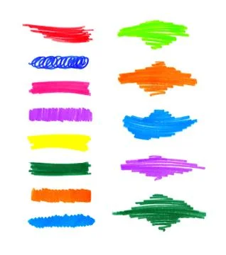 Abstract colorful hand draw elements Stock Illustration