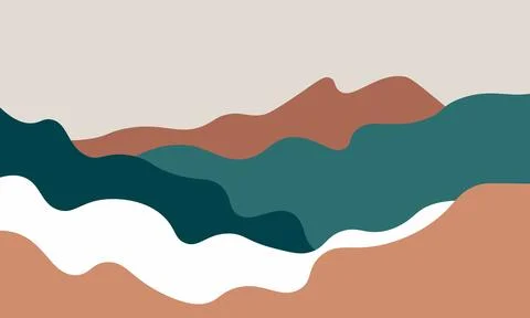 Abstract colorful hand draw wave background. Stock Illustration