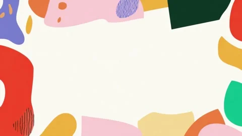 Abstract colorful hand drawn border frame with copy space, stop motion anim.. Stock Footage 342045236