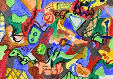 Abstract colorful hand painted background Illustrazione stock