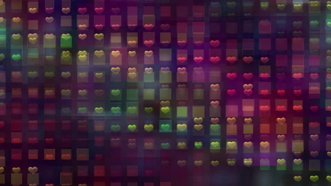 Abstract Colorful Heart Pattern Digital and Festive Vibes Stockbeeldmateriaal 308163680