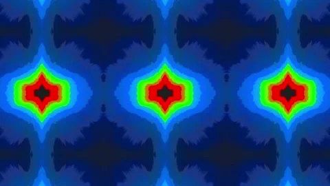 Abstract colorful heat map pattern with symmetrical design and vibrant hues Stock Footage 345448241