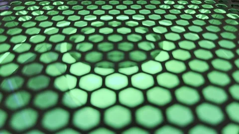 Abstract colorful hexagon mesh background with glowing neon rainbow lights. Stock-Footage 345557885
