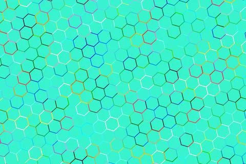 Abstract colorful hexagon pattern on a vibrant background Illustrazione stock