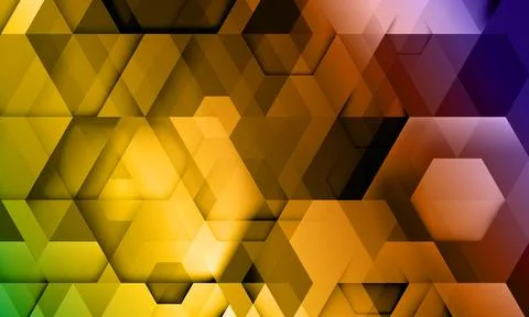Abstract colorful hexagonal geometric background with tech concept. glossy Illustrazione stock
