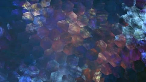 Abstract colorful hexagonal texture. Geometric fractal background. Fantasy di Stock Illustration