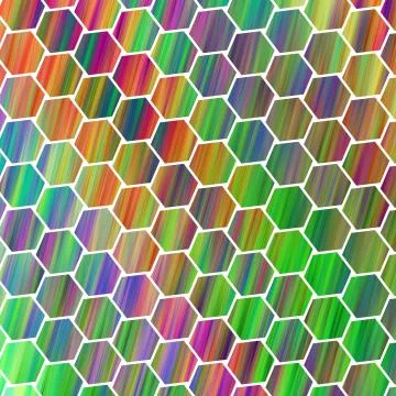 Abstract colorful hexagonal texture. Geometric fractal background. Fantasy di Stock Illustration